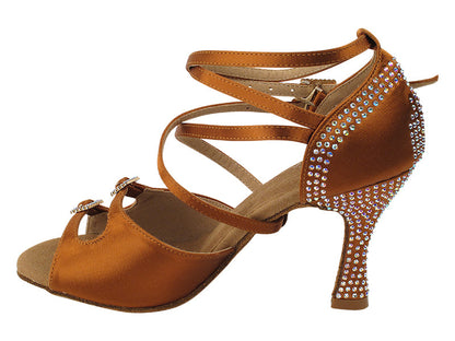 Ladies Crystal Collection S1004CC Copper Tan Satin