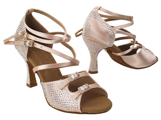 Ladies Crystal Collection S1004CC Flesh Satin