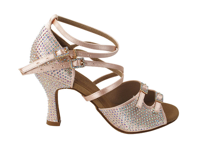 Ladies Crystal Collection S1004CC Flesh Satin