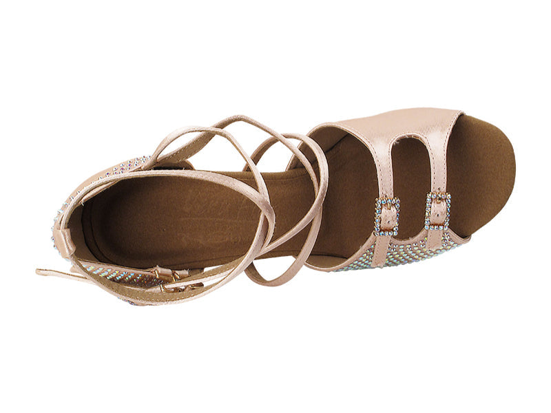 Ladies Crystal Collection S1004CC Flesh Satin