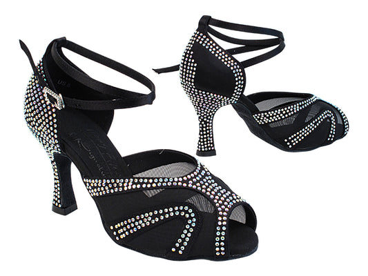 Ladies Crystal Collection S1005CC Black Satin