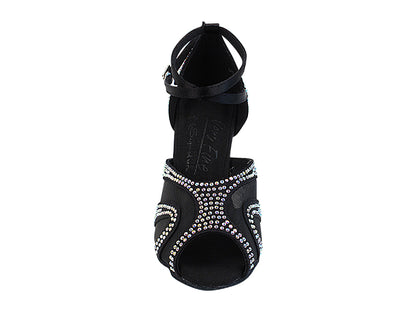 Ladies Crystal Collection S1005CC Black Satin