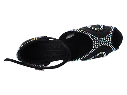 Ladies Crystal Collection S1005CC Black Satin