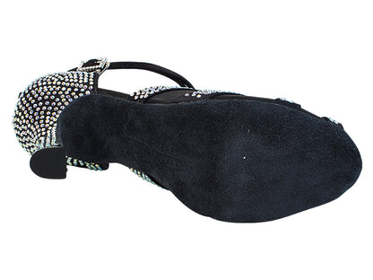 Ladies Crystal Collection S1005CC Black Satin