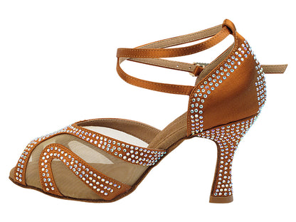 Ladies Crystal Collection S1005CC Copper Tan Satin