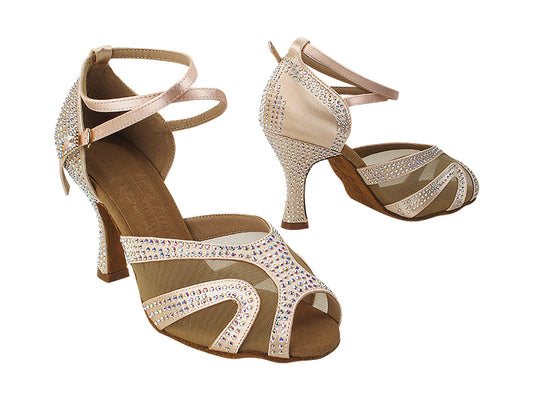 Ladies Crystal Collection S1005CC Flesh Satin