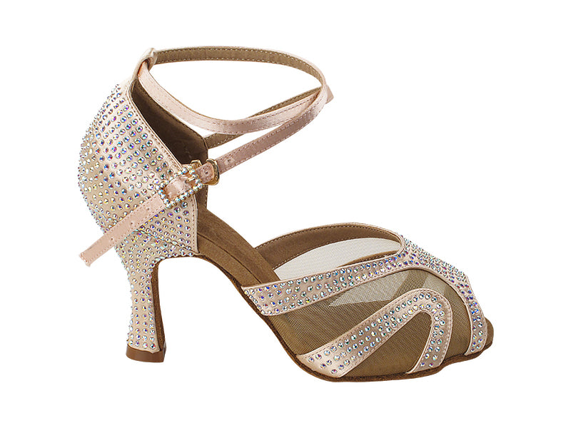 Ladies Crystal Collection S1005CC Flesh Satin