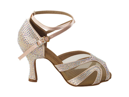 Ladies Crystal Collection S1005CC Flesh Satin