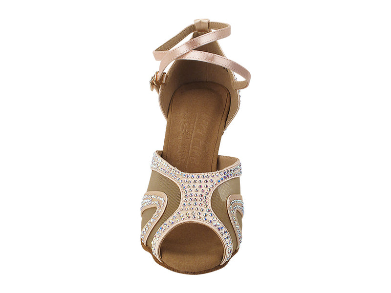 Ladies Crystal Collection S1005CC Flesh Satin