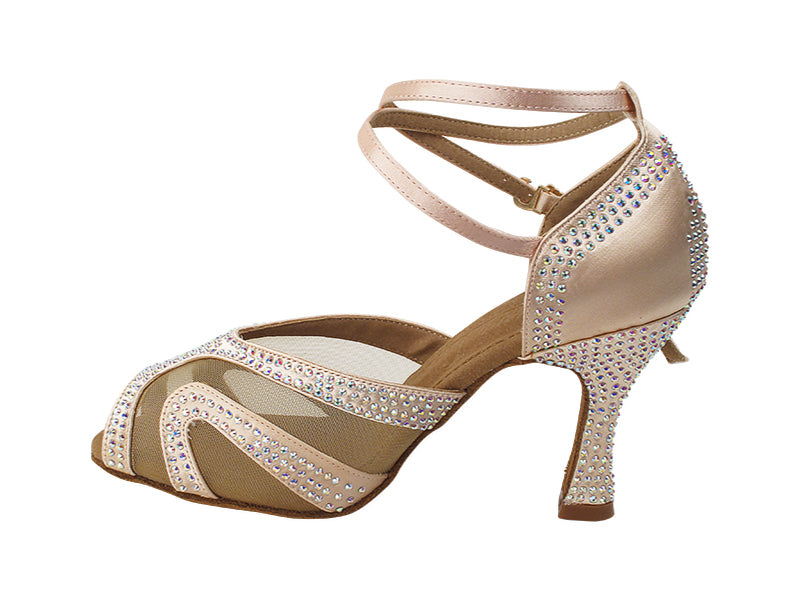 Ladies Crystal Collection S1005CC Flesh Satin