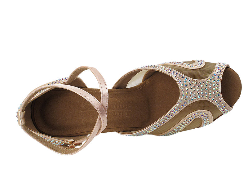 Ladies Crystal Collection S1005CC Flesh Satin