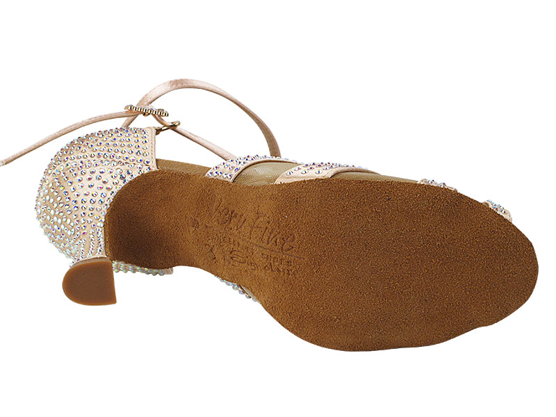 Ladies Crystal Collection S1005CC Flesh Satin
