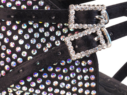 Ladies Crystal Collection S1006CC Black Satin