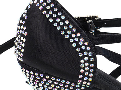 Ladies Crystal Collection S1006CC Black Satin