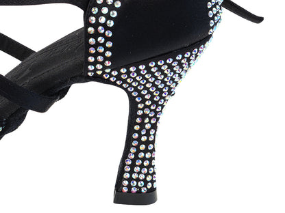 Ladies Crystal Collection S1006CC Black Satin