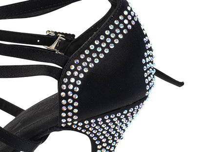 Ladies Crystal Collection S1006CC Black Satin