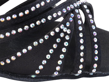 Ladies Crystal Collection S1006CC Black Satin