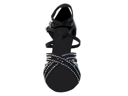 Ladies Crystal Collection S1006CC Black Satin