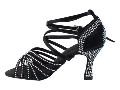 Ladies Crystal Collection S1006CC Black Satin