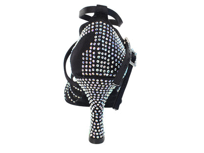 Ladies Crystal Collection S1006CC Black Satin