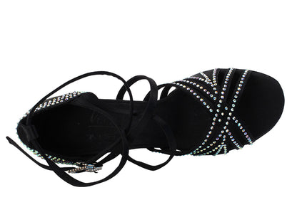 Ladies Crystal Collection S1006CC Black Satin