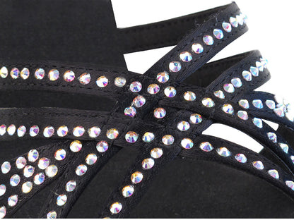 Ladies Crystal Collection S1006CC Black Satin
