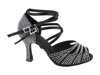 Ladies Crystal Collection S1007CC Black Satin