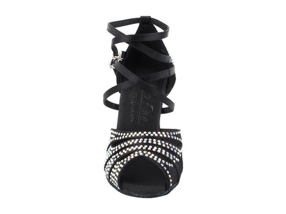 Ladies Crystal Collection S1007CC Black Satin