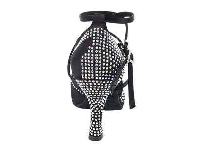 Ladies Crystal Collection S1007CC Black Satin