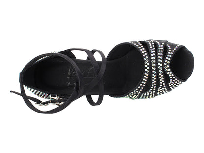 Ladies Crystal Collection S1007CC Black Satin