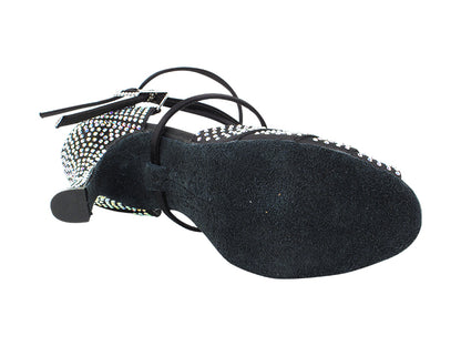 Ladies Crystal Collection S1007CC Black Satin