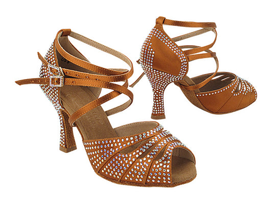Ladies Crystal Collection S1007CC Copper Tan Satin