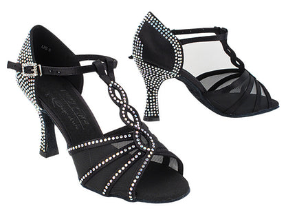 Ladies Crystal Collection S1009CC Black Satin