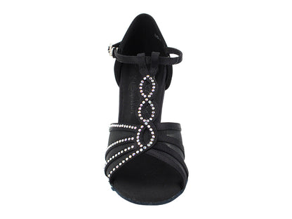 Ladies Crystal Collection S1009CC Black Satin