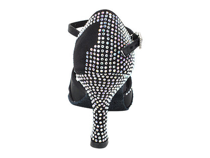Ladies Crystal Collection S1009CC Black Satin