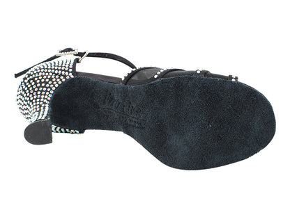 Ladies Crystal Collection S1009CC Black Satin