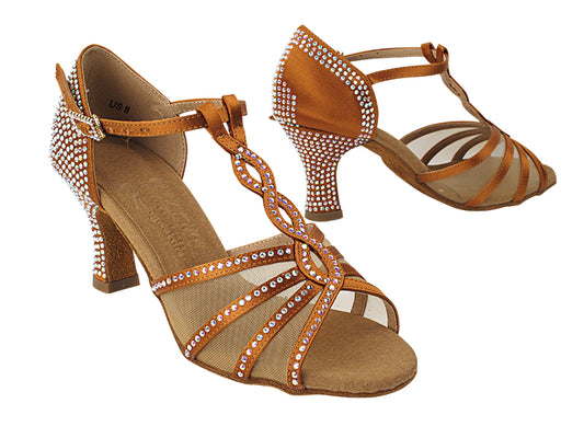 Ladies Crystal Collection S1009CC Copper Tan Satin
