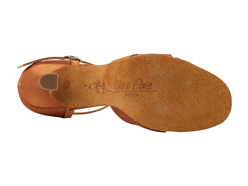 Ladies Ryhthm/Latin SERA1131 Dark Tan Satin