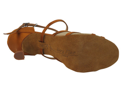 Ladies Rhythm/Latin SERA1605 Dark Tan Satin/Flesh Mesh