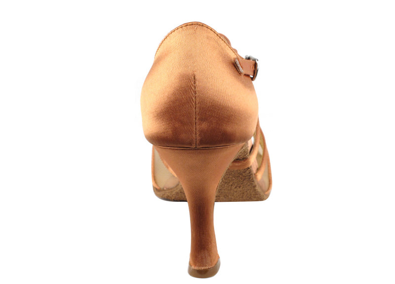 Ladies Rhythm/Latin SERA1605 Tan Satin/Flesh Mesh