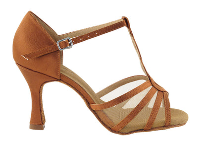 Ladies Rhythm/Latin SERA1692 Dark Tan Satin