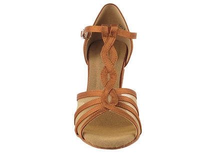 Ladies Rhythm/Latin SERA1692 Dark Tan Satin