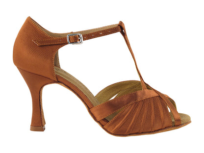 Ladies Rhythm/Latin SERA2707 Dark Tan Satin