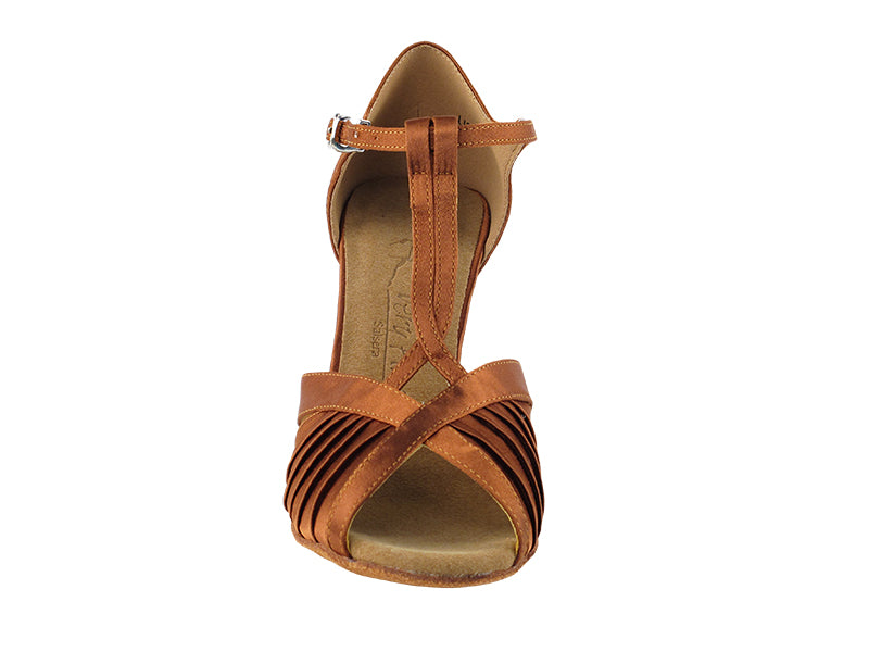Ladies Rhythm/Latin SERA2707 Dark Tan Satin