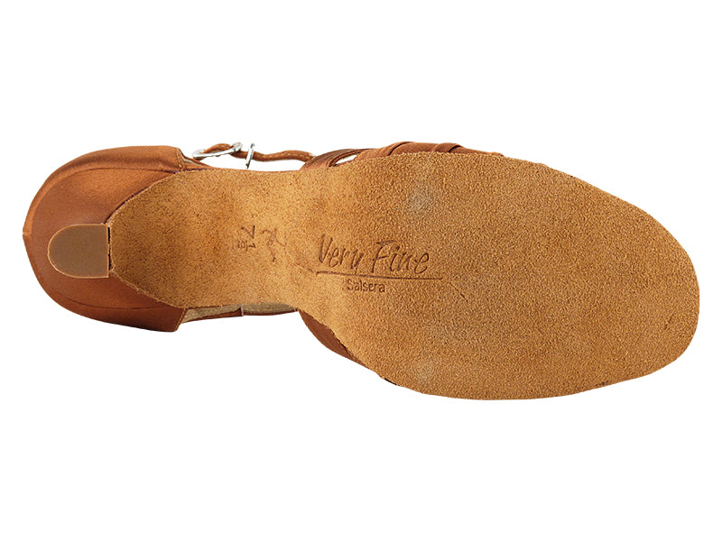 Ladies Rhythm/Latin SERA2707 Dark Tan Satin