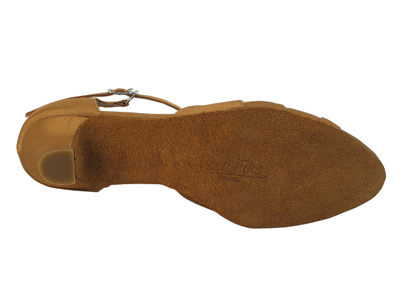 Ladies Cuban Heel SERA3542 Brown Satin