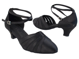 Ladies Cuban Heel SERA3543 Black Satin