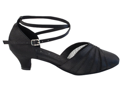 Ladies Cuban Heel SERA3543 Black Satin