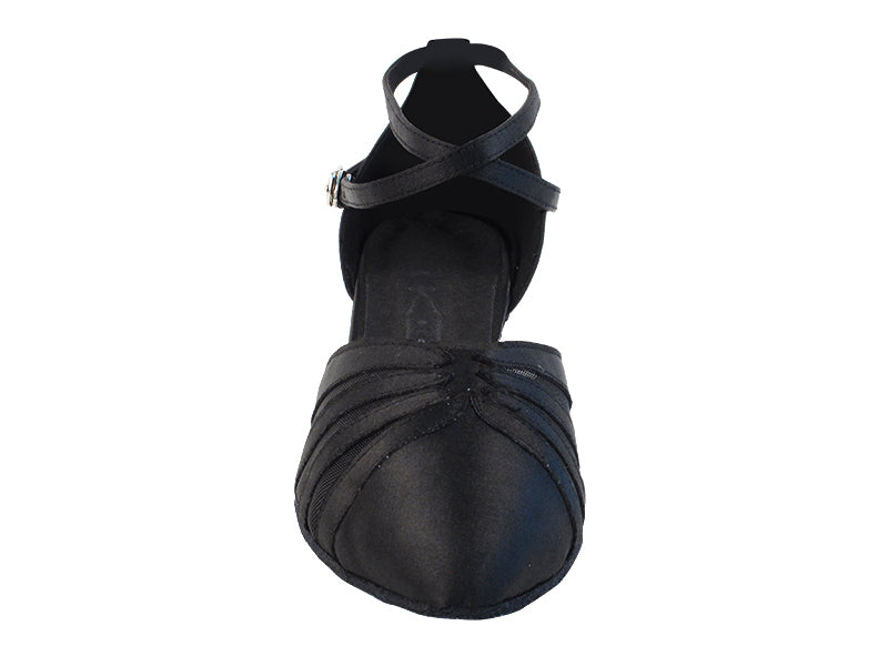 Ladies Cuban Heel SERA3543 Black Satin