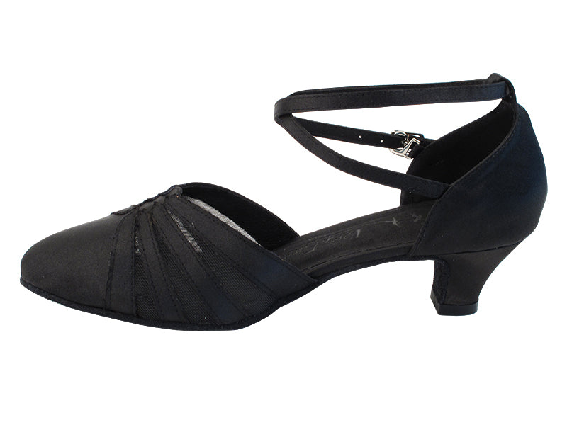 Ladies Cuban Heel SERA3543 Black Satin